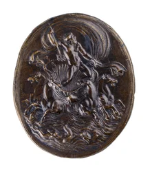 Neptun i disse vognene (som jeg) ca. 1530-1540 (bronse)